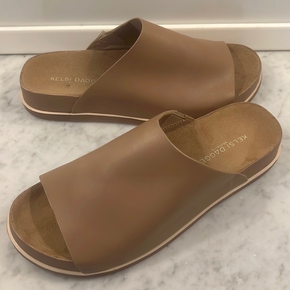 Kelsi Dagger Shoes - Kelsey Dagger Leather Slides Sandals